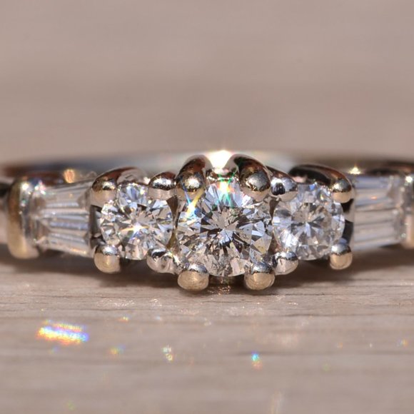 Vintage Three Stone Diamond Ring